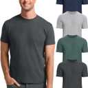 Mens T Shirts Mens Crew Neck Shirts Athletic Fitted Plain Basic Tees Soft Cotton Blend Comfort T Shirts for Men (S)