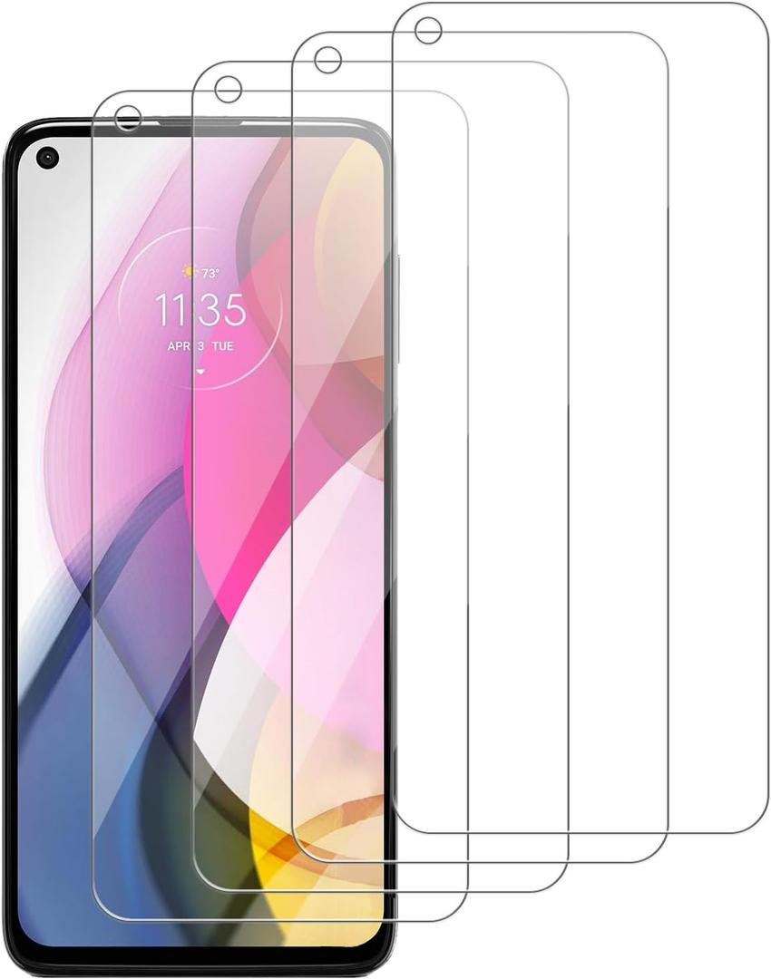 4 Pack Glass Screen Protector Compatible for Motorola Moto G Stylus (2021) / XT2115 [9H Hardness]-HD Screen Tempered Glass, Scratch Resistant,Easy Install [Case Friendly]
