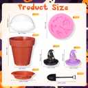 Maxdot 24 Pack Halloween Flowerpot Dessert Cup with Lids and Shovel Spoon Bottom Tray Halloween Cake Decoration Mold Small Flowerpot Cups Dessert Ice Cream Holder for Party DIY Supplies(Witch Hat)