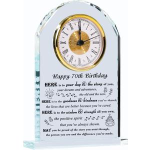Movdyka 70th Birthday Gifts for Women Men - Crystal Clock Gifts Personalized 1956 70 Year Old Birthday Present for Her Him - Happy 70th Birthday Gifts Ideas for Mom Dad Unique