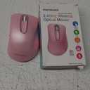 memzuoix 2.4G Wireless Mouse, 1400 DPI Mobile Optical Cordless Mouse with USB Receiver, Portable Computer Mice for Laptop, PC, Desktop, MacBook, 5 Buttons (Pink)