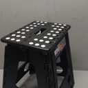 ACKO Folding Step Stool Foldable 16 Inch 400 lbs Capacity, Plastic Stools for Adults and Kids, Collapsible Stools for Kitchen, Stepping Stool with Handle, Black, 1 PC