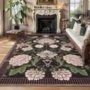 GarveeHome Washable Area Rugs (6' x 9' (Rectangular), Deep Blackened Plum)