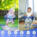 Toddler Swing Comfy Baby Swing Outdoor Indoor, Kids Swing Seat for Backyard, Safety Harness, Secure, Safe Quick Click Locking System, Blister-Free Rope, Easy Installation Indoor Baby Swing(Blue)