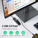 USB Hub 3.0 with Ethernet, Multi Port Hub Splitter for Laptop, Aluminum Multiple Extender for Laptop, USB to Ethernet Adapter Expander for MacBook Pro/Air, iMac