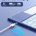 Hamile for iPad Air 13-inch Case Keyboard (M3/M2) - Magnetic Wireless Keyboard with Multi-Touch Trackpad 7 Colors Backlit Stain Proof Folio Cover for iPad Pro 12.9 6th 5th 4th 3rd Gen- Blue Gray