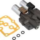 Motoforti Transmission Dual Linear Shift Solenoid, Automatic Transmission Shift Solenoid, for Honda Accord 1998-2007, Iron Plastic, with Gasket, 28250P6H024, Dark Gray, 1 Set