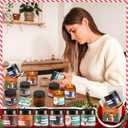 Geiserailie 12 Pcs 3.5oz Christmas DIY Candles Jars Set Include Glass Containers Empty Sample Candle Jars 12 Xmas Candle Boxes 250 Pcs Christmas Gift Tags 274 for Party Favor Gift(Amber)