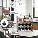 Wine Rack, Sturdy and Durable Countertop Wine Rack with Smooth Wood & Matte Black Iron, Multi-Purpose Wine Holder for Cabinet, Bar, Dining Room, Home Decor and Party Display, 16 inches x 9.5 inches x 15.8 inches