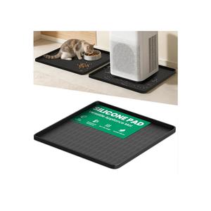 Portable Air Conditioner Silicone Mat: 24''x24''x0.7'' Waterproof Portable AC Drip Pan - Non-Slip Soft Drip Tray with Raised Edge - Ideal for Ice Maker Mini Fridges & Electrical Appliances - Black