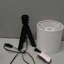 HAITRAL Wooden Tripod Table Lamp with Black Base, Small Table Lamp Bedsides Lamp with Linen Fabric Shade, Nightstand Lamp Cute Night Lamp for Bedroom,Kids Room,Nursery,Dorm