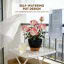 7/6.5/6/5.5/5 Inch Self Watering Pots, Plastic Flower Pots with Multi Mesh Drainage Holes and Deep Reservoir for Indoor Outdoor Garden Plants and Flowers (White, 5/5.5/6/6.5/7)