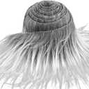 White Grey 8x60Inch Faux Fur Shaggy Plush Faux Fur, Fabric Precut Strips Fluffy Fuzzy Faux Fur, Craft Beard Hair, Beard Miniature Dolls Rugs Mats Gift, Winter Halloween Christmas Costume Party Decor