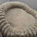 BALANCE Luxury Donut Dog Bed, 36 Inches Round Dog Beds Large Sized Dogs Washable, Orthopedic Calming Dogs Bed for Pets with Anti-Slip Bottom, Oatmeal