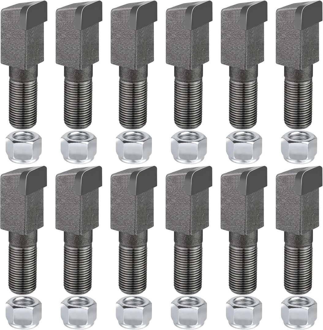 12 Pack Stump Grinder Teeth for Shaver SC50/SC50-H/SC25/SC25-H/SC30/SC30-H/Woods SG100 Stump Grinder Teeth for Cutting Tree Stub with Carbide Tips and 5/8" Nuts, 2-1/2"Lx3/4"W