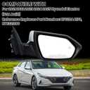 Passenger Side Mirror Compatible with 2021-2025 Hyundai Elantra w/Blind Spot Detection Heated Manual Folding Power Glass Turn Signal Rear View Mirror Replace 87620AA170 White 8 Pins USA Built