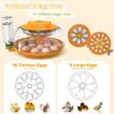 18 Egg Incubators for Hatching Eggs, Egg Incubator Incubator with Automatic Turning and Humidity Control, Auto Water Replenishment, 2 Size Trays, Air Vent, for Chicken Duck Quail Goose Eggs