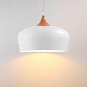 Large 13.8 in Modern Wood Pendant Light Fixtures,Adjustable White Pendant Lighting Fixture,Dome Ceiling Hanging Lights for Kitchen Island, Dining Room