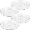Oizeir Clear Lazy Susan Turntable Organizer (Pack of 4) 9 Inch Acrylic Rotating Storage for Cabinet, Pantry, Fridge, Bathroom, and Vanity Countertops