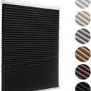 MYshade Blackout Cordless Cellular Shades Honeycomb Shade for Indoor Windows Room Darkening Blinds for Home Office Pull Down Window Shades Easy to Install 35 inch Wide, H36 Pleated Shade Black