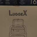 LUGGEX Underseat Carry On Luggage with Wheels, Stylish Lightweight Under Seat Luggage, Soft Sided Personal Item Suitcase for Short Trip (Dark Scarlet, 16 Inch)
