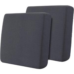 Hokway Stretch Couch Cushion Slipcovers Reversible Cushion Replacement Slipcovers Sofa Cushion Covers (Gray, 2)