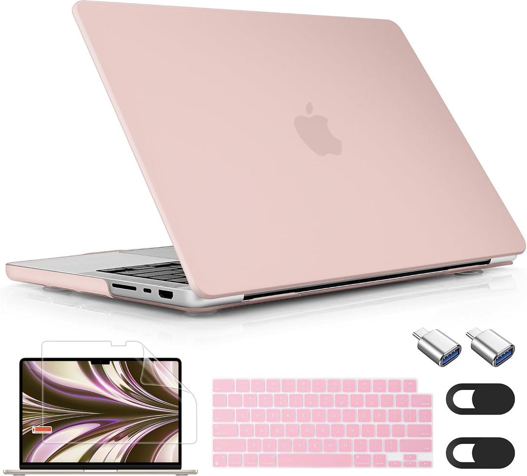 Mektron for M4 MacBook Pro 14-inch Case 2024 A3112 A3401 A3185 Compatible with 2023 M3 A2918 A2992 M2 A2779 2021 M1 A2442 Pro/Max Cover for Mac Pro 14" with Retina XDR Display, Peach Pink