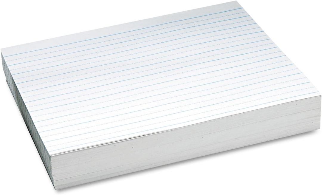 Pacon 2622 Alternate Dotted 3/4-Inch Ruled Newsprint Paper, 11 x 8-1/2, White, 500 Sheets/Pack