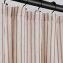 Farmhouse Striped Shower Curtain - 72x144 Inches, Linen Blend Fabric, Breathable & Machine Washable, Rustic Rust for Bathroom Decor (Hooks/Liner Not Included)