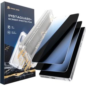 MAGIC JOHN 2PACK 3rd Gen for Samsung Galaxy S26 Privacy Screen Protector, Anti-Spy, One-Pull Easy Install, Smooth Touch, Auto-Align Screen, Support Fingerprint Unlock, 9H Glass, Anti-Scratch