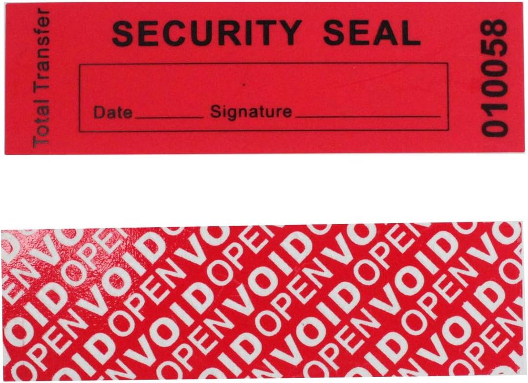 100pcs 30x90 mm Red Total Transfer Tamper Evident Security Void Stickers
