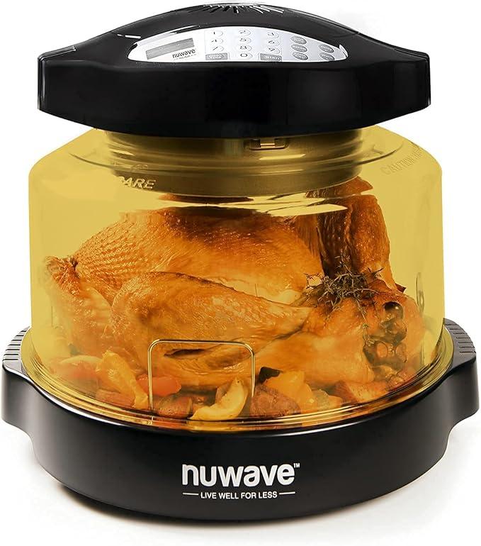Nuwave Oven Pro Plus Air Fryer, Infra-Red Countertop, 2025 Advanced Convection, No Defrosting or Preheating, Cook Fresh or Frozen, Durable Power Dome, 100 Presets & 50 Memory, PFAS Free, Black