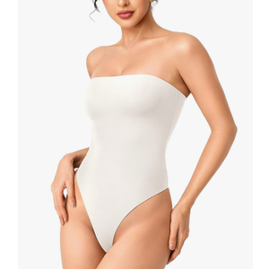 YEOREO Hyperflex Strapless Bodysuit Tube Top Off Shoulder Double Lined Thong Bodycon Slim Fit Summer Sexy Leotard
XL