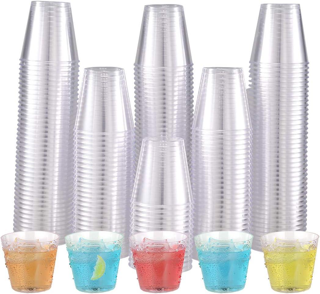 JOLLY CHEF 500 Plastic Shot Glasses 2 oz Disposable Cups 2 Ounce Plastic Shot Cups Ideal Plastic Tumbler Perfect for Halloween, Thanksgiving, Christmas Party