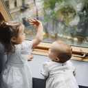 WindowAlert Butterfly Anti-Collision Decal 4 Pack - UV-Reflective Window Decal to Protect Wild Birds from Glass Collisions - Made in The USA