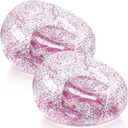 Realspring Inflatable Bean Bag Chair for Adult Bean Bag Sofa Chair Blow up Inflatable Furniture for Outdoor Living Room Bedroom Balcony Travel Party Gift Accessories(Pink Glitter,2 Pcs), 12.2 x 9.45 x 7.48 inches