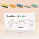 Self-Draining Soap Dish for Shower - Bar Soap Holder with Drainage, Wall-Mounted Bathroom Organizer(Blue & Orange)