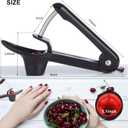3 x Cherry Pitter, Heavy,Duty Stainless Steel Cherries Pitting Tool, Portable Cherries Corer Stoner Seed Tool with Lock Design, Fruit Pit Remover for Cherry Jam (Black)
