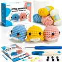 Beginner Crochet Kit, Crochet Kits for Kids and Adults, 3PCS Crochet Animal Kit for Beginners Include Videos Tutorials, Yarn, Eyes, Stuffing, Crochet Hook - Boys and Girls Birthdays Gift