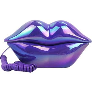 TelPal Corded Landline Phones for Home, Funny Novelty Lip Phone Gift, Wired Mouth Telephone Real Landline Home Office Telephones Furniture Decor (Purple)
