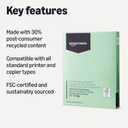 Amazon Basics 30% Recycled Color Copy Paper, 8.5" x 11", 20lb, Pastel Green, 500 Sheets