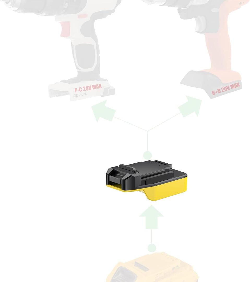 1 Adapter for DeWalt 20V Battery to Power for Black+Decker or Porter Cable 20V MAX Tools  Not 18V Tools  No Charging