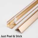 Trimold Matte Gold Aluminum Peel and Stick L Molding Corner Guards with 90 Angle for Wall Door Frame Cabinet Baseboard Protection and Decoration, 35.4in x 0.8in (3Pcs)