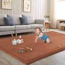 Baby Play Mat for Floor Nursery Muscle Area Rug Playroom Rug 65"x50" Elastic Foam 1.3" Thick Crawling Mat for Babies,Toddlers, Infants(Brick Red)