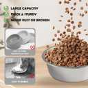 Stainless Steel Dog Bowls with Mat - Non-Slip EVA Rubber Bottom, Food & Water Bowl for Dogs, Cats - Dishwasher Safe (17oz bowl + 11.8*19.6'' mat)