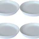 4 Pack of Plant Saucer, 5 inch Glazed Ceramic Plant Tray, Deep Drainage Tray for 4 Inch Flower Pot,Plant Dish Plate to Catch Water for Indoor & Outdoor (White)
