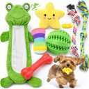 LOYEE 8 Pack Puppy Toys for Small Dogs, Luxury Dog Chew Toys with Squeaky Plush Toys, Rope Toys and Ball, Teething Toys for Puppy Supplies