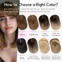 EMMOR Human Hair Toppers for Women with Thinning Hair with Bangs 12inch Skin Scalp 5"6" Big Base Cover Hair Loss Top Hairpieces Wiglets(Ash Brown)