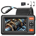 Dual Lens Endoscope Camera with Light, 1920P HD Borescope Camera with 4.3" LCD, 8 Adjustable LEDs, 16.4FT Semi-Rigid Cable & 32GB Card-IP67 Waterproof Inspection Borescope for Sewer/Drain/Pipe