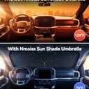 [2026 Upgrade] Nmoiss Windshield Sun Shade Umbrella for Ford F150 F250 F350 & Explorer - Vinyl Coating Heat Shield, Tough Truck-Grade Sun Protection, Blocks UV & Heat to Keep Interior Cool, For F-Series & Explorer